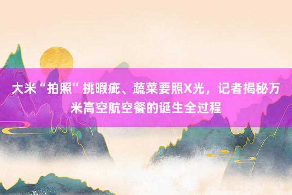 大米“拍照”挑暇疵、蔬菜要照X光，记者揭秘万米高空航空餐的诞生全过程