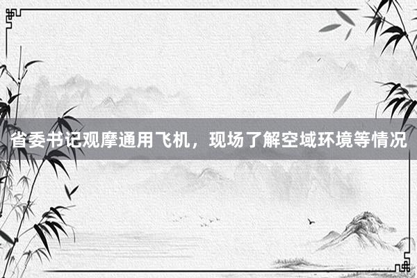 省委书记观摩通用飞机，现场了解空域环境等情况