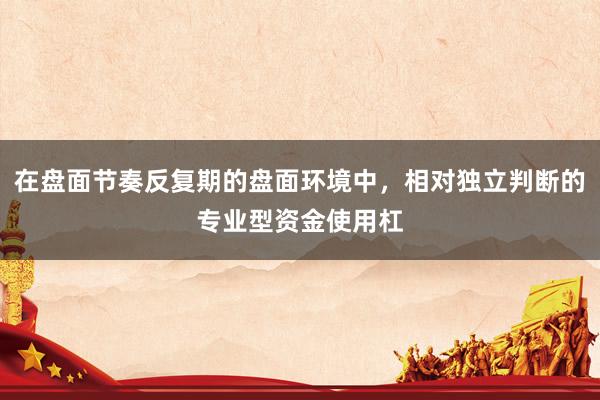 在盘面节奏反复期的盘面环境中，相对独立判断的专业型资金使用杠