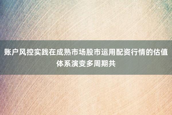 账户风控实践在成熟市场股市运用配资行情的估值体系演变多周期共