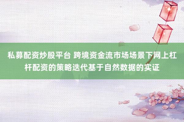 私募配资炒股平台 跨境资金流市场场景下网上杠杆配资的策略迭代基于自然数据的实证
