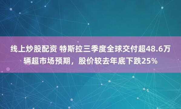 线上炒股配资 特斯拉三季度全球交付超48.6万辆超市场预期，股价较去年底下跌25%