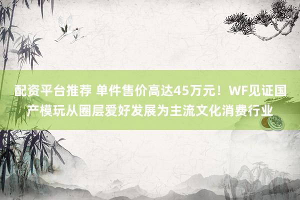 配资平台推荐 单件售价高达45万元！WF见证国产模玩从圈层爱好发展为主流文化消费行业
